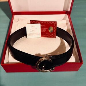 Cartier Reversible Leather Belt Black/Brown Size M w/ Box
